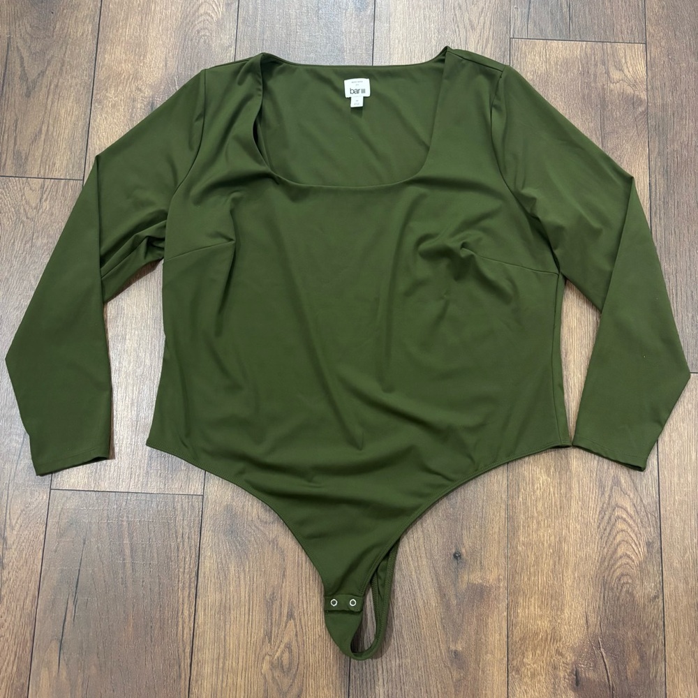 Bar III Olive Green Long Sleeve bodysuit, Size 3X